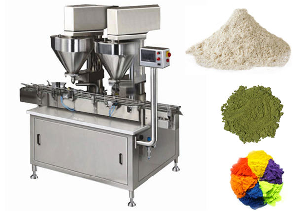 Makinë automatike për mbushjen e pluhurave me dy koka